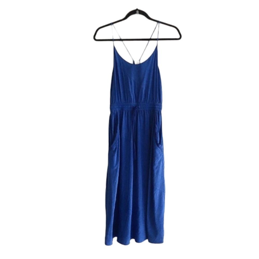 ARITZIA Royal Blue Silk Sleeveless Midi Racerback Dress XXS